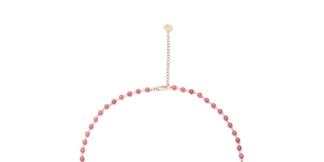 Dámský náhrdelník s růžovými korálky a kotvičkou Pietro Filipi