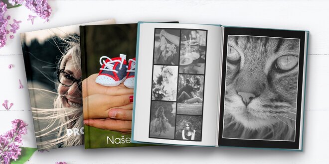 A4 fotoknihy s 32–120 stranami a pevnou vazbou