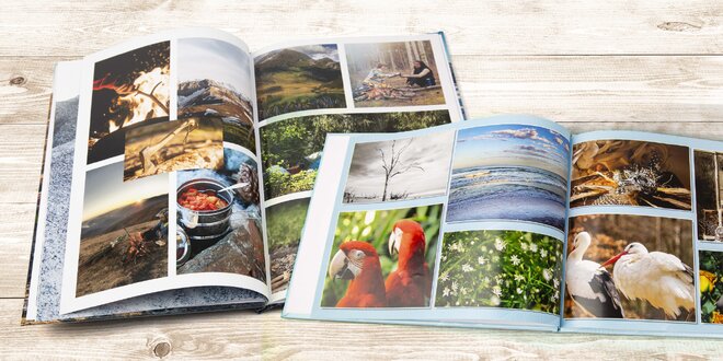 A4 fotoknihy s 32–120 stranami a pevnou vazbou