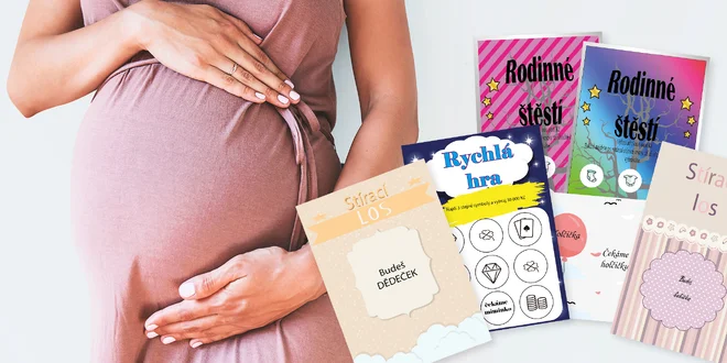 Stírací losy oznamující brzké narození miminka