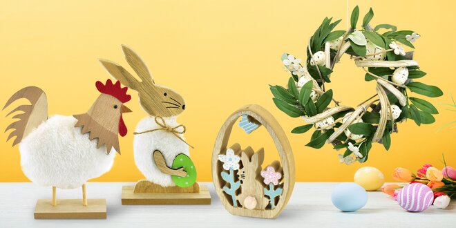 Velikonoční dekorace: věnečky i malovaná vajíčka