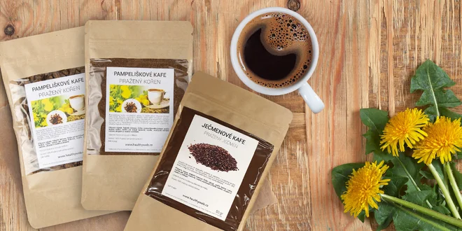 Zdravé kafe bez kofeinu z ječmene či pampelišky