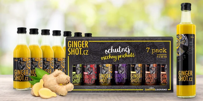 Český přírodní nápoj Ginger shot na imunitu