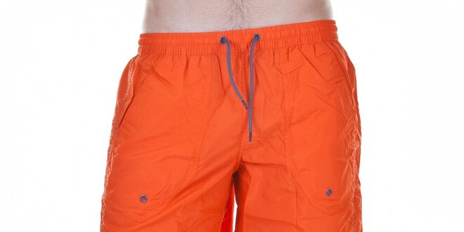 Pánské oranžové koupací šortky Emporio Armani