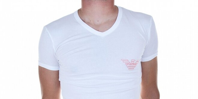 Pánské bílé tričko Emporio Armani s potiskem
