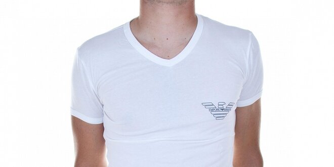 Pánské bílé tričko Emporio Armani s potiskem