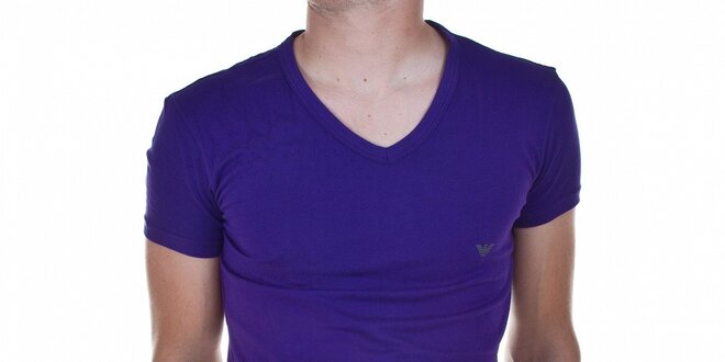Pánské fialové tričko Emporio Armani s potiskem
