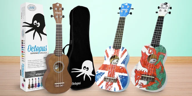 Sopránové ukulele Octopus v různých designech