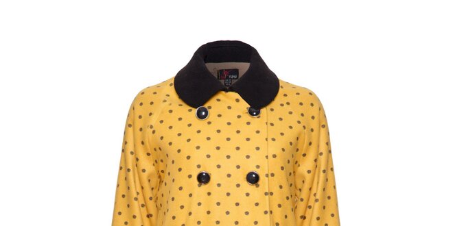 Dámský žlutý puntíkovaný kabátek Yumi