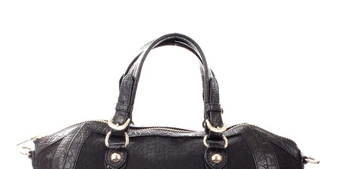 Dámská černá kabelka se vzorem DKNY