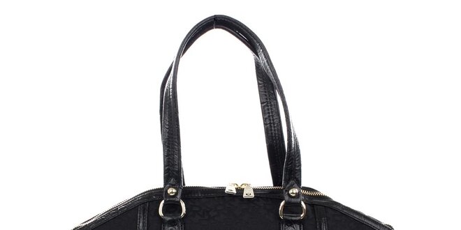 Dámská černá kabelka s krokodýlím vzorem DKNY