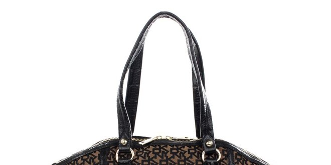 Dámská černo-hnědá kabelka s krokodýlím vzorem DKNY