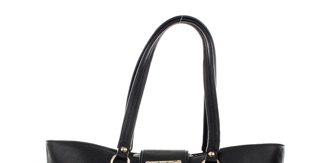 Dámská černá kožená kabelka DKNY