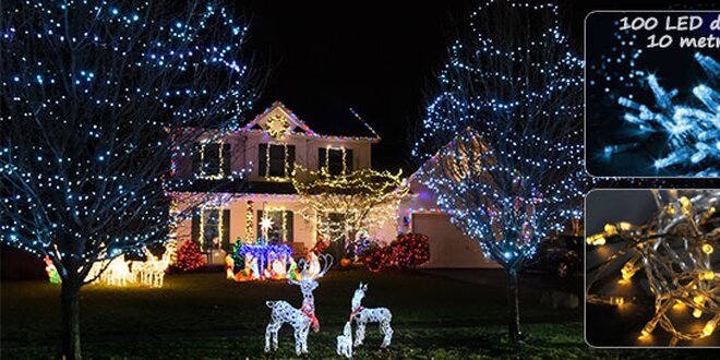 10m LED řetěz s vánočními světly