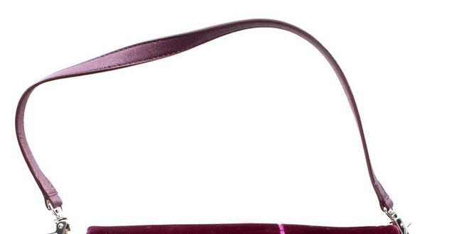 Dámská fialovo-vínová sametová kabelka DKNY