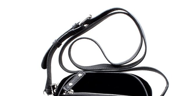 Dámská malá černá sametová kabelka DKNY