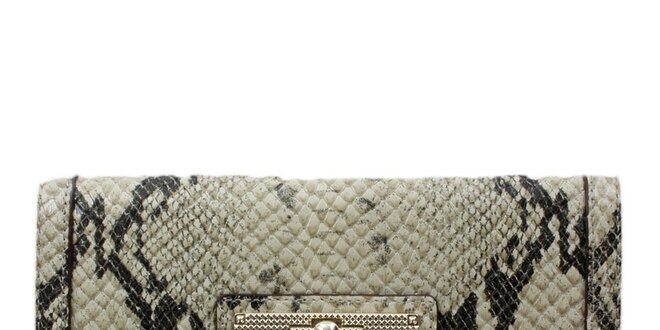 Dámská béžovo-šedá peněženka s hadím vzorem DKNY