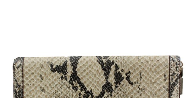 Dámská přírodně béžová peněženka s hadím vzorem DKNY