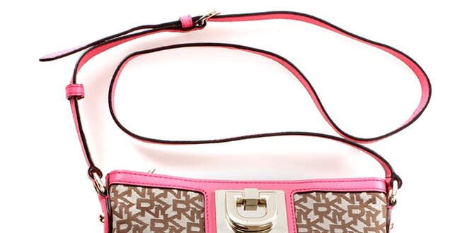 Dámská béžová kabelka s růžovými detaily DKNY