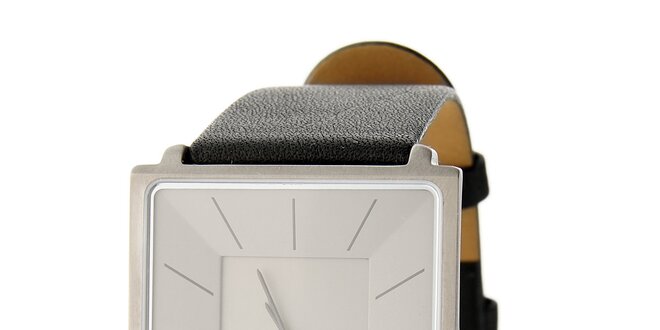 Pánské titanové hodinky Danish design s černým koženým řemínkem