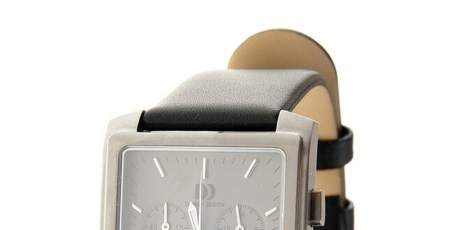 Pánské titanové hodinky Danish Design s černým koženým řemínkem