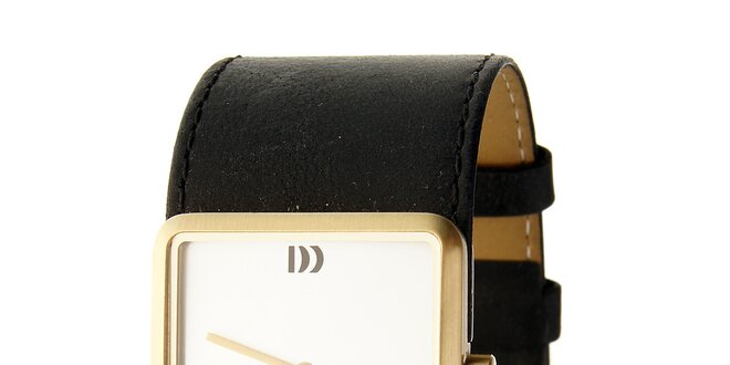 Dámské ocelové hodinky Danish Design s černým koženým páskem