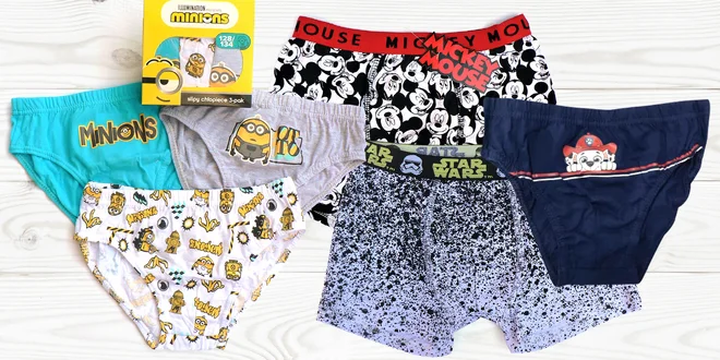 Chlapecké spodní prádlo s animovanými hrdiny