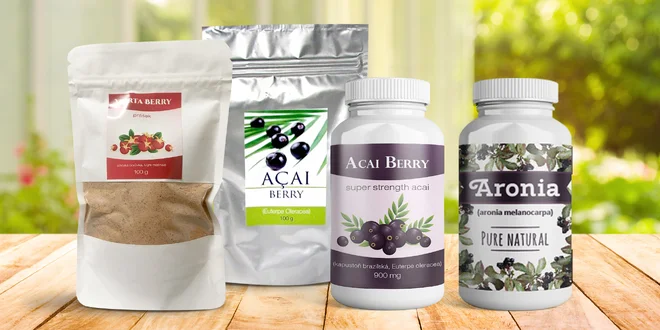 Aronie z biofarmy, Murta Berry a Açaí sušené mrazem