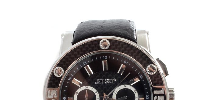 Dámské černé hodinky s ocelovým pouzdrem Jet Set