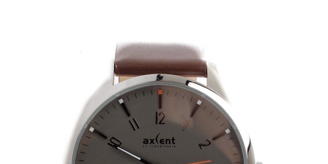 Pánské hnědé hodinky s datumovkou Axcent
