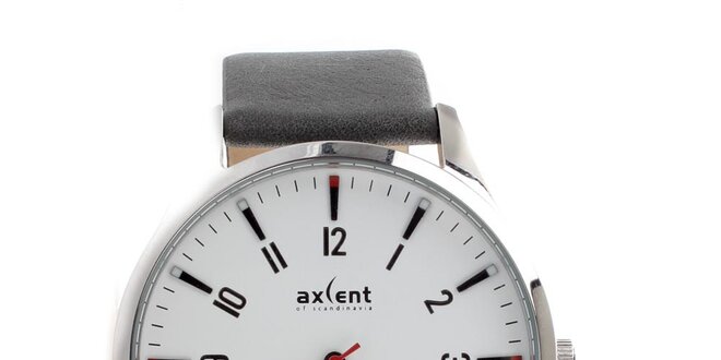 Pánské stříbrné hodinky s datumovkou Axcent