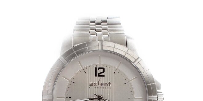 Pánské hodinky s datumovkou Axcent - stříbrná barva