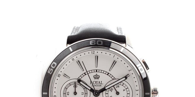 Pánské ocelové hodinky Royal London s bílým kulatým ciferníkem