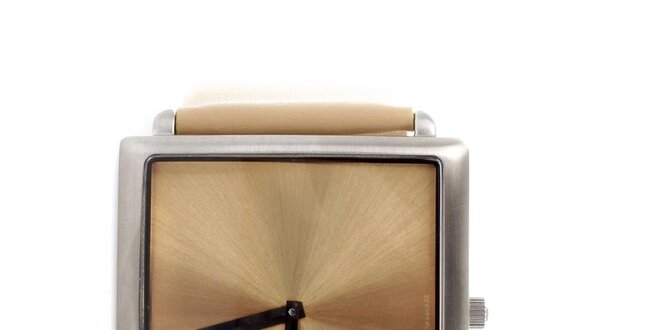 Dámské béžové hodinky Danish Design se čtvercovým ciferníkem