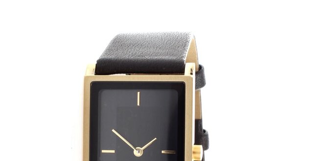 Dámské černé hodinky Danish Design s obdélníkovým ciferníkem