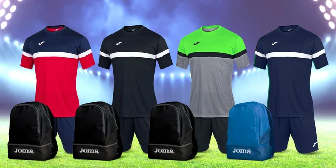Dětský sportovní set Joma: dres, trenky a batoh