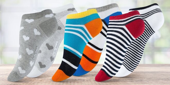 Balení 3–5 párů dámských kotníkových ponožek