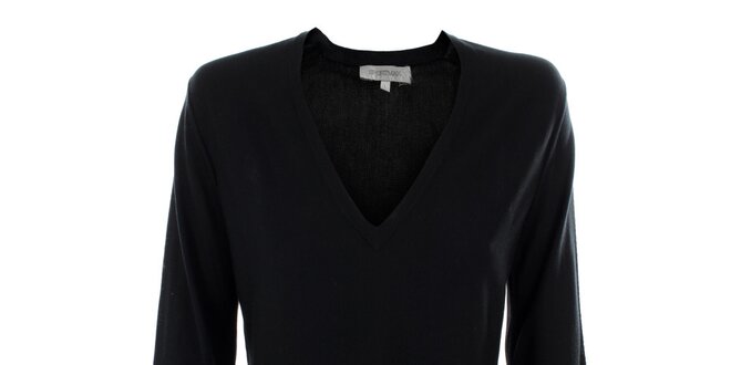 Dámský černý hedvábný svetřík s výstřihem do V Max Mara