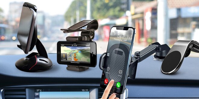 Držáky telefonu do auta: magnetický i otočný