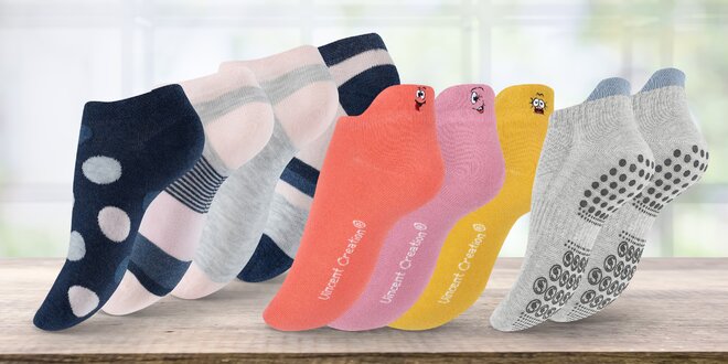 Balení 2–5 párů dámských ponožek různých střihů