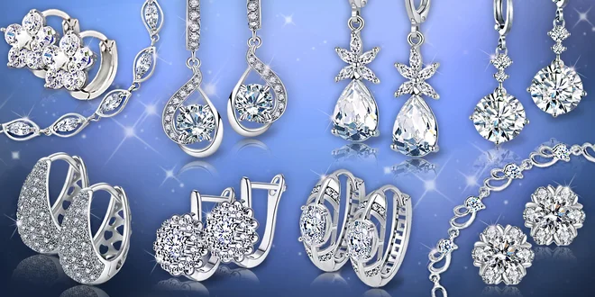 Třpytivé náušnice a náramky La Diamantina