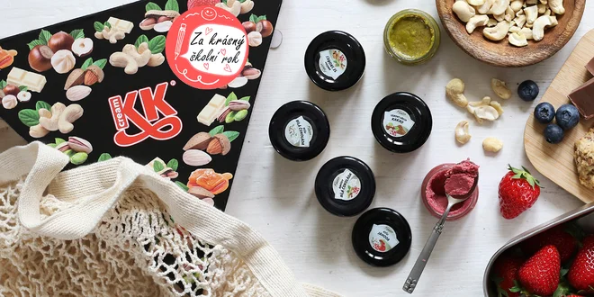 Box oříškových krémů s věnováním pro učitele