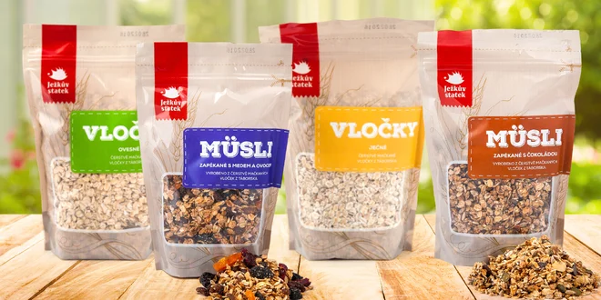 Klasické nebo zapékané müsli i různé druhy vloček