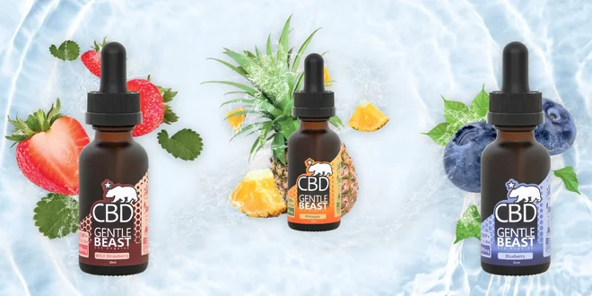 CBD oleje s příchutí ananasu, jahody a borůvky