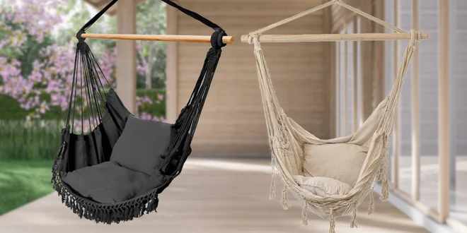 Zahradní houpací sítě, křesla i pomůcky k zavěšení