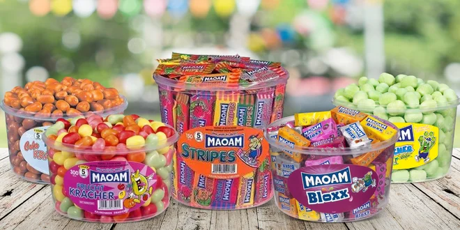 Bonbony Maoam s příchutí ovoce, coly i jablka