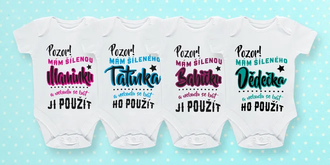 Bavlněné dětské body s vtipnými potisky