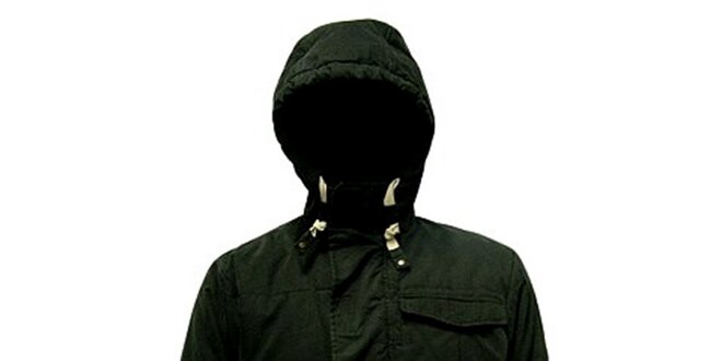 Pánská černá bunda s kapucou Bench