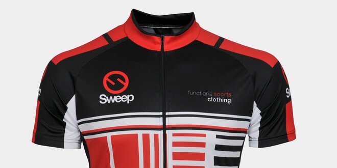 Červeno-černý cyklistický dres Sweep