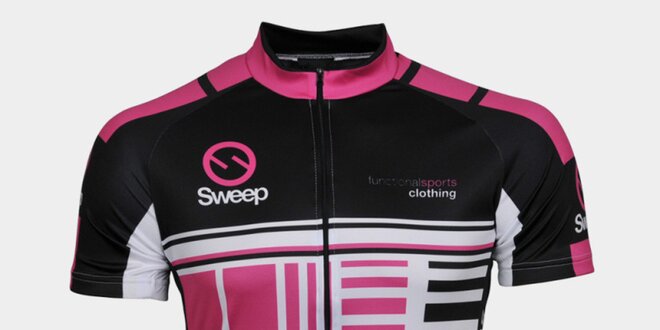 Růžovo-černý cyklistický dres Sweep